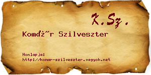 Komár Szilveszter névjegykártya